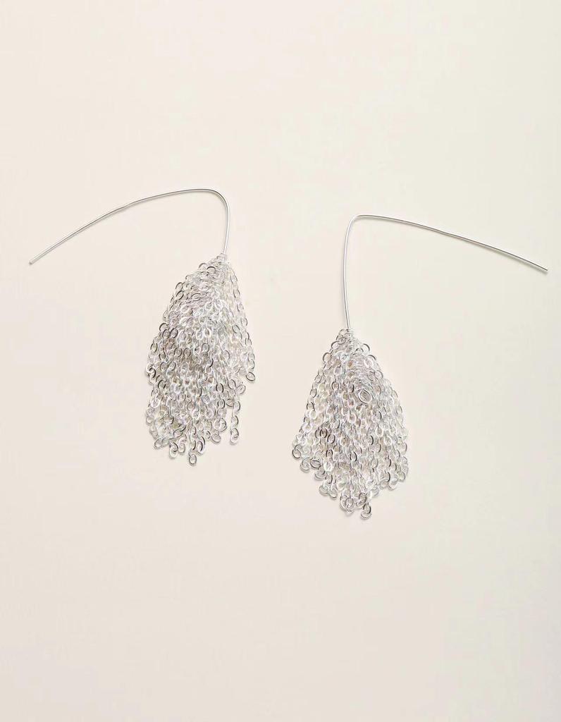 Junruxue S925 Sterling Silver Tassel Earrings - Elegant, Lightweight, Handmade European & American Style Jewelry