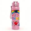 1PC Rainbow Clock Robot Quote Text 750ml Color Plastic Water Bottle Leakproof Flip Straw Lid For Sports Office Home Use