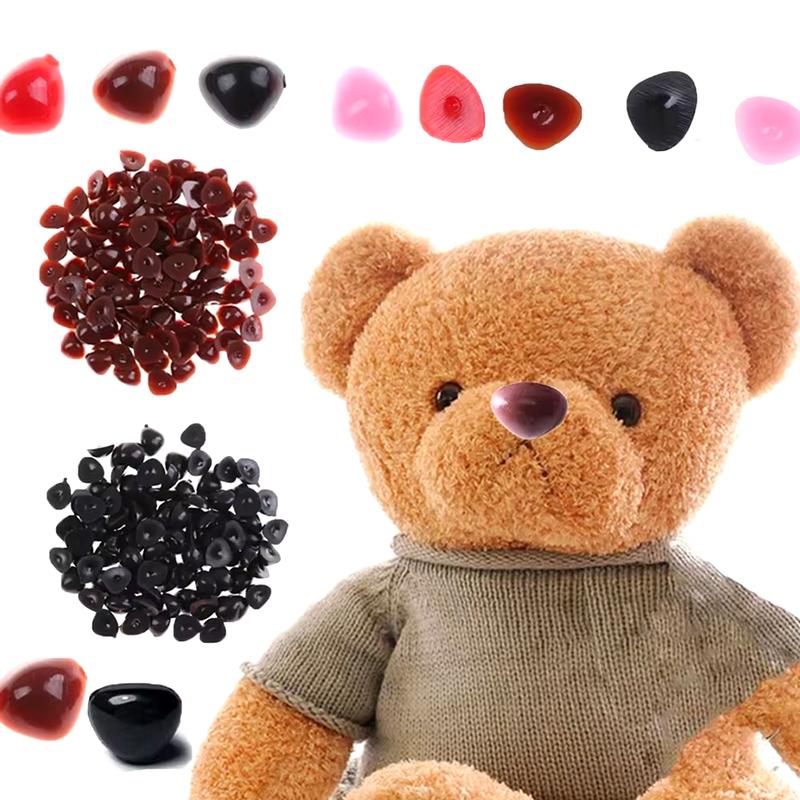 50Pcs Triangle Practical Doll Nose Cartoon Plush Toys Manual DIY Plastic Flat Bottom Triangle Nose Accessories