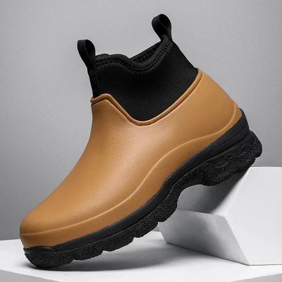 Modische Küchenschuhe Outdoor Vielseitig Tragbar Abriebfest und Ölbeständig Kurze Regenstiefel für Herren Wasserdicht und Rutschfest Zapatillas