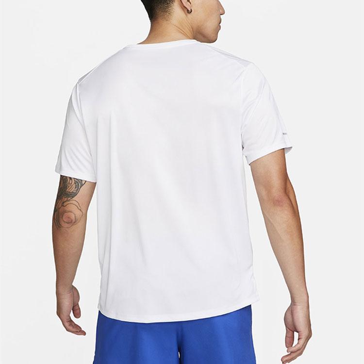 Nike Large Logo Sport Training Breathable Quick-Dry Crew Neck Short Sleeve T-Shirt Men Tops White DM4812-100