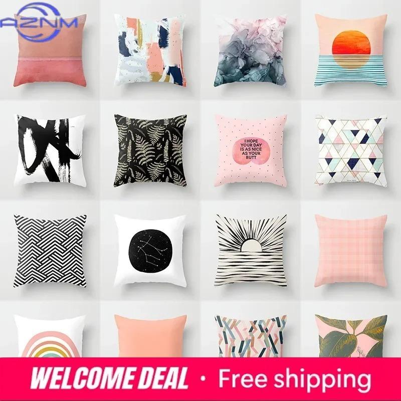 Abstract Geometric Pink Pillowcases Living Room Sofa Decorative Pillowcases Cushions New Home Pillowcases