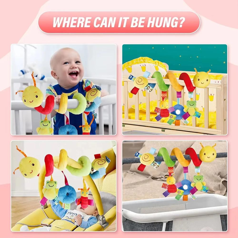 Car Seat Toys Infant Plush Hanging Toys For Babies 0 3 6 12 Months Stroller Crib Mobile Rattles Bed Winding Plush Baby Toy Gifts