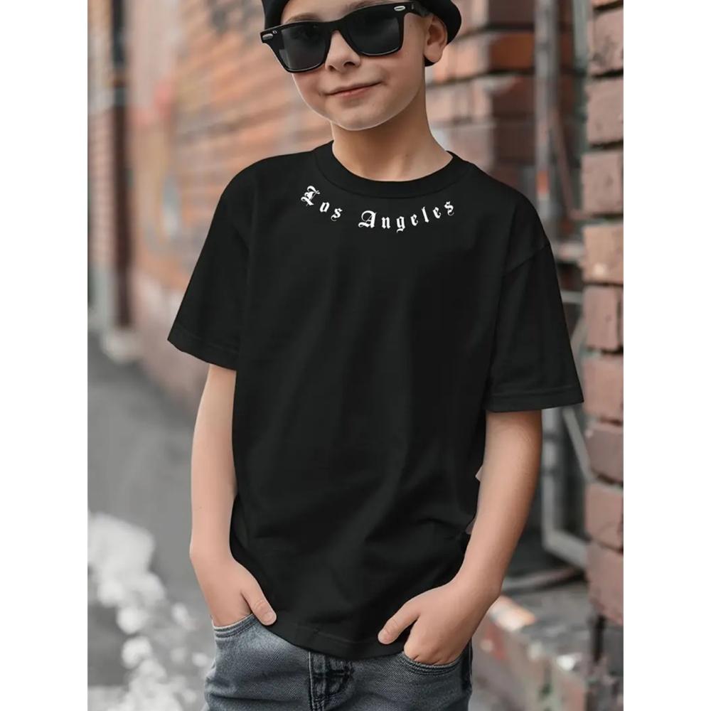 

2024 Простая повседневная детская одежда с 3D-принтом, верхняя футболка, модная футболка, простая детская одежда для мальчиков с коротким рукавом 150