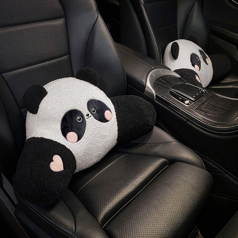 Heart Panda Auto Waist Support Cushion Panda Panda Car Headrest Cute   Interior Accessories