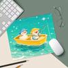 Cute White Duck Mouse Pad Non-Slip Rubber Mouse Mat Precision Lock Edge Small Desk Mat Playful Square Gaming Office Accessory