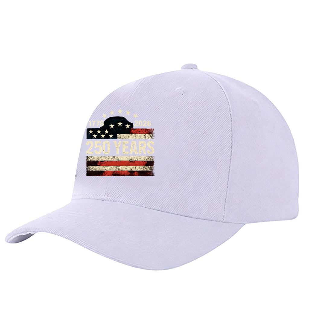 Adjustable Baseball Cap with 250 Years Print Casual Unisex Hat Structured Brim Embroidered Graphic Comfortable Fit for Daily Wear