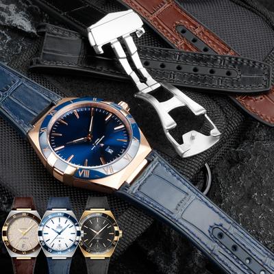 ONEFor Omega Constellation Manhattan Serie Uhrenarmband Rindsleder Krokodilmuster Silikonkautschuk Unterseite Observatorium UhrenbandMN