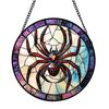 Halloween Suncatcher Decoration Spider Pumpkin Bat Witch Broom Ghost Stained Glass 2D Flat Acrylic Wall Window Hanging Sign Ornament