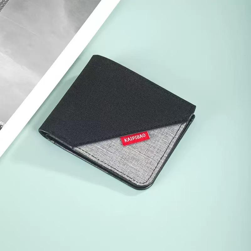 Men's short canvas wallet Men's small wallet Men's wallet Men's ultra-thin wallet Card bag