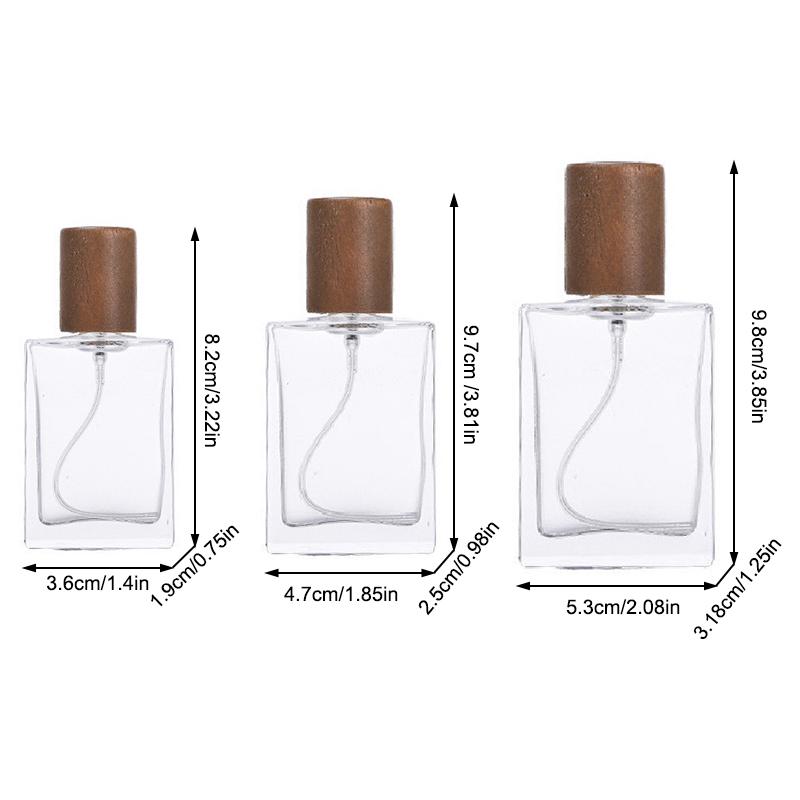 15/30/50Ml Square Glass Perfume Bottle Clear Spray Bottles Packaging Bottle Refillable Atomizer Travel Cosmetic Container