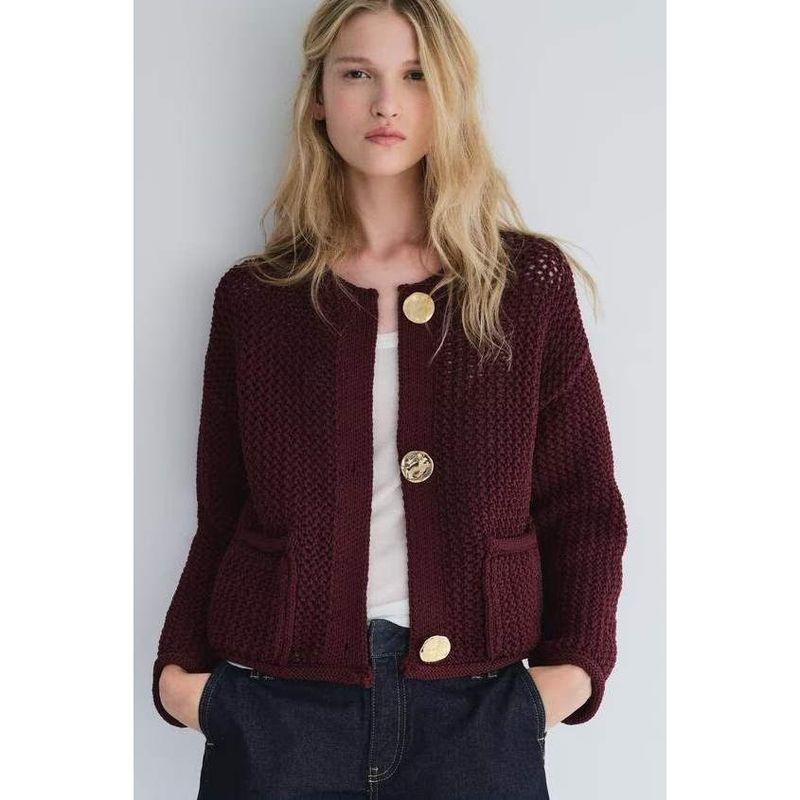 Zbzr Autumn New Women clothes Western Style Fashion Casual Simple and Versatile Long sleeve Thick Needle Outerwear 5802111