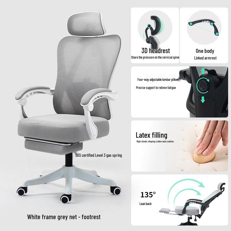Ergonomic Reclining Office Chair for Extended Comfort – Ideal for Home or Dormitory