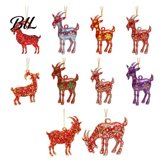 Acrylic Festive Pendants 2D Goat Christmas Tree Ornament, Zodiac Hanging Pendant with Gold String, Year Decor for Party of The Ornament 2027, Chinese