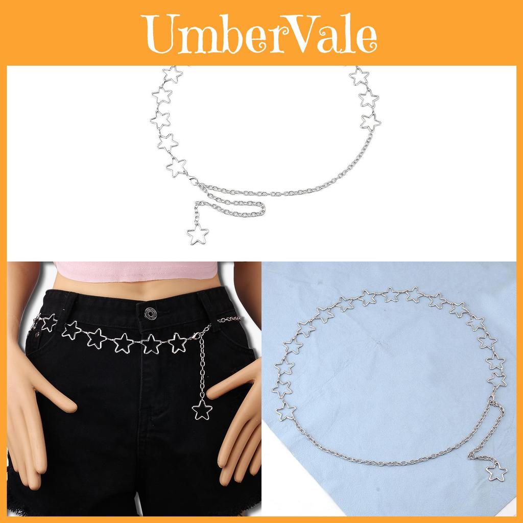 European Fashion Single Layer Star Decor Waist Chain With Alloy Material For Women And Men