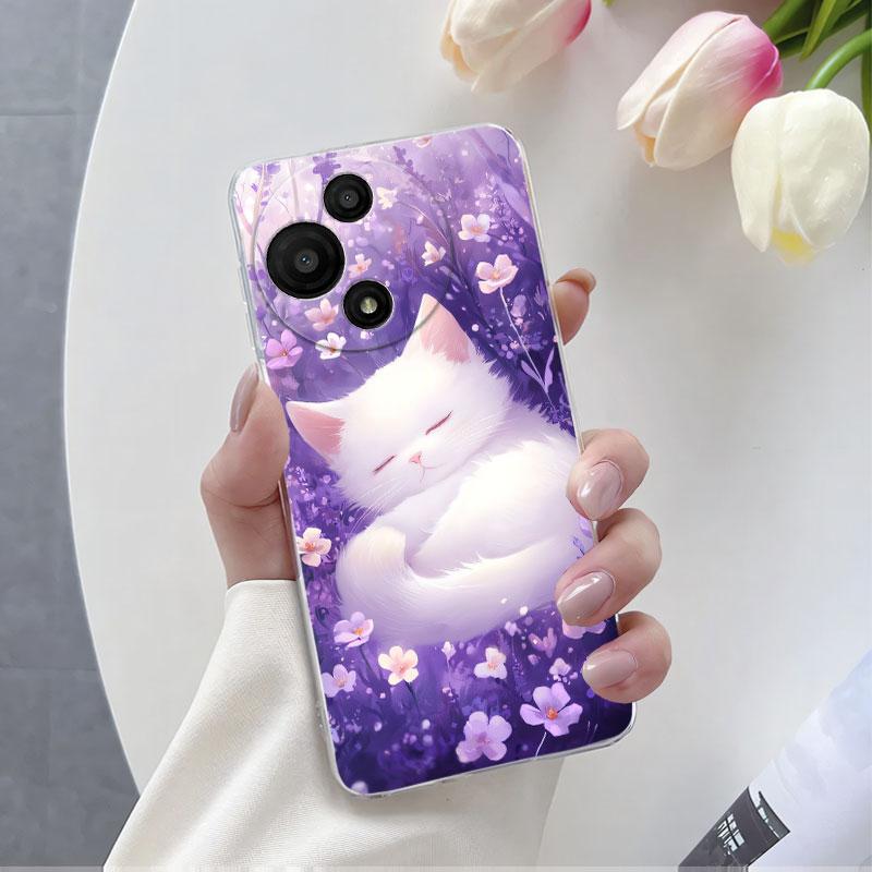 For TCL 60R 5G T519H 2025 Case Flower Marble Phone Case For TCL 60 SE 605 T517H Funda Transparent Soft Silicone Protect Cover