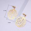 Pendientes Largos de Hoja Retro de Moda Pendientes Huecos de Celebridad Atmosféricos Pendientes Exquisitos Joyería