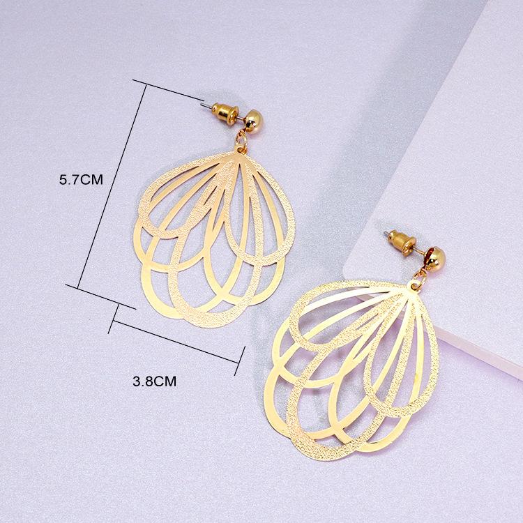 Pendientes Largos de Hoja Retro de Moda Pendientes Huecos de Celebridad Atmosféricos Pendientes Exquisitos Joyería