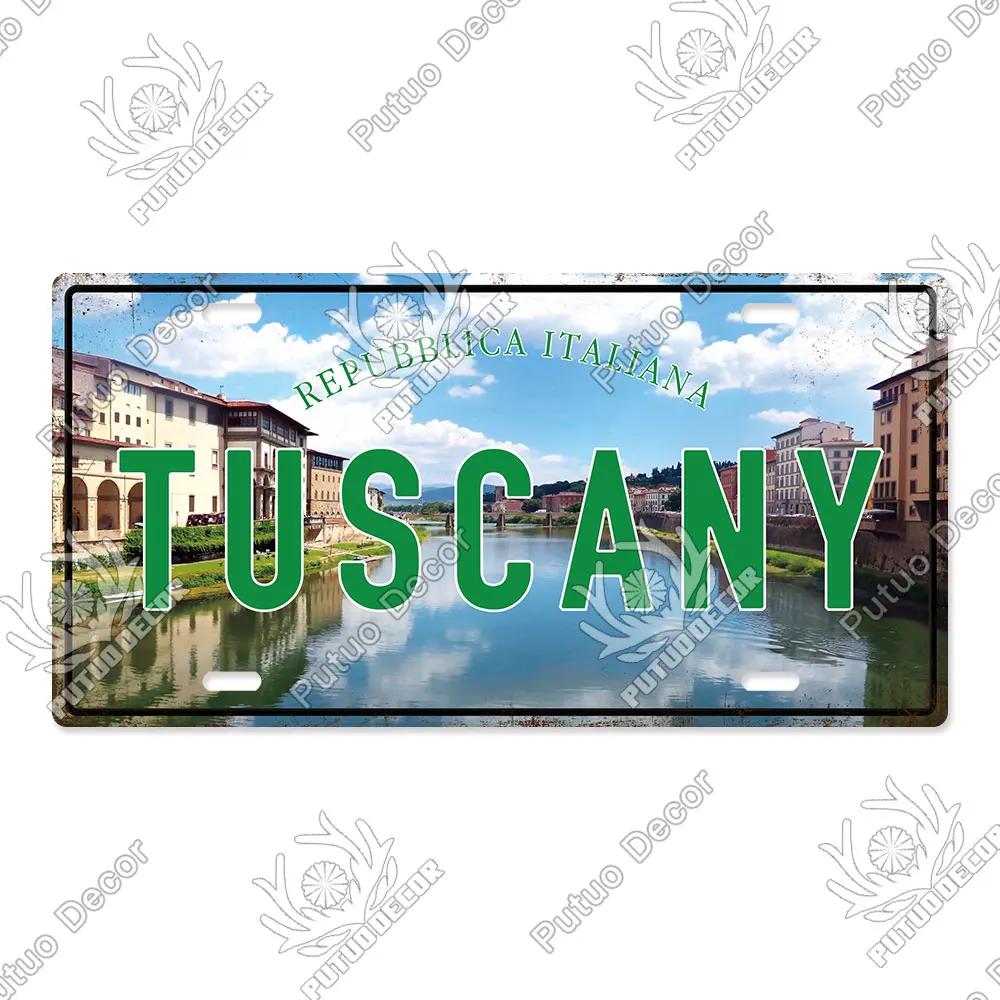 Famous City License Plate Metal Sign Vintage Decor for Home Bedroom Man Cave Wall