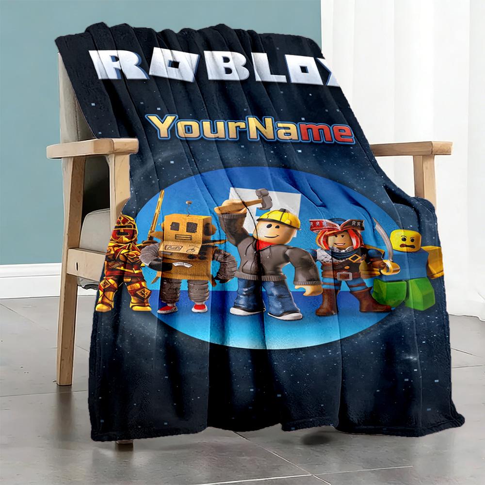 Roblox 482 Personalized Name Blanket Lightweight Personalized Blanket Warmthful Decor Throw For Living Room Office Chair Sofa Couch All-Season Use