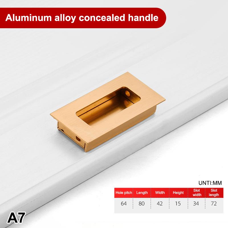 Alloy Embed Door Knobs Kitchen Cabinet Cupboard Door Drawer Hidden Dresser Pull Handles Furniture Hardwre Accessory