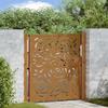VidaXL Garden Gate Steel Weatherproof Flame Design, Fence Gate, Outdoor Gate, Metal Gate, 4100994