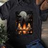 Ghost Book Reading Campfire T-Shirt: Funny Halloween Tee