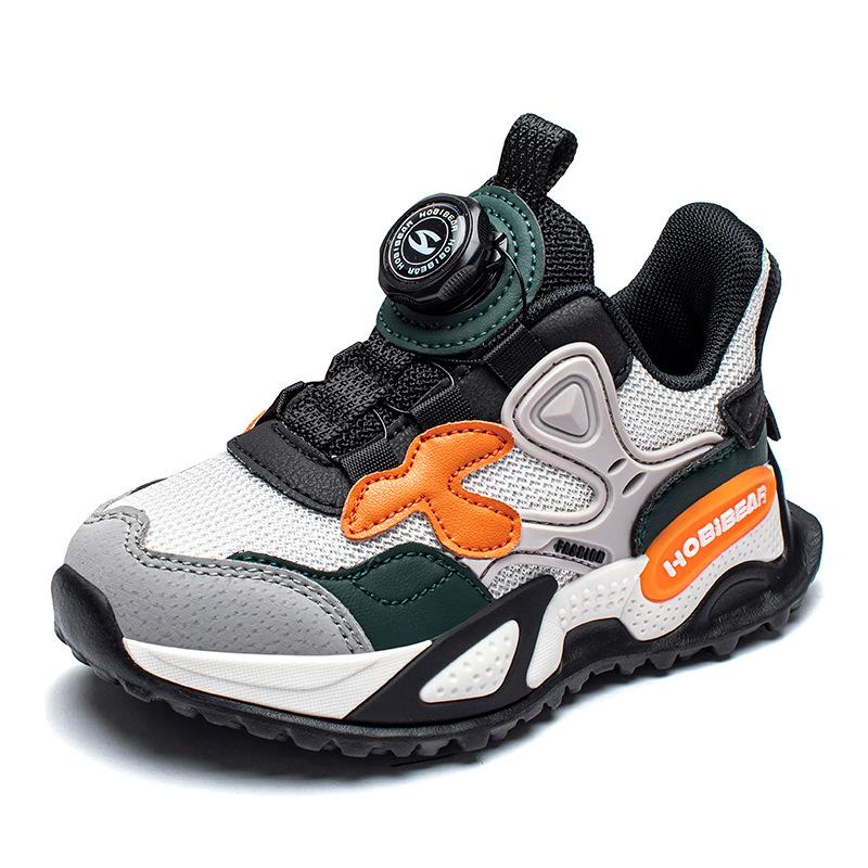 

Children s shoes 2025 spring and autumn breathable and lightweight boys basketball shoes rotating button student Korean version sports shoes 39
