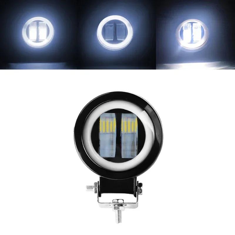 1/2pcs Motorcycle LED Angel Eye Work Light Bar Spot Lamp Offroad Car Boat Truck SUV Pickup 12V 24V Driving Fog Lamp Headlight