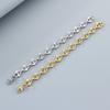 Personalized Versatile Rhombus Day Chain Stainless Steel Bracelet Men Women Shiny Gold Color Jewelry Trendy Accessories Gift