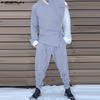 Two Pieces Outfits Men One Shoulder Shirt Long Bandage Harem Pants Sets
