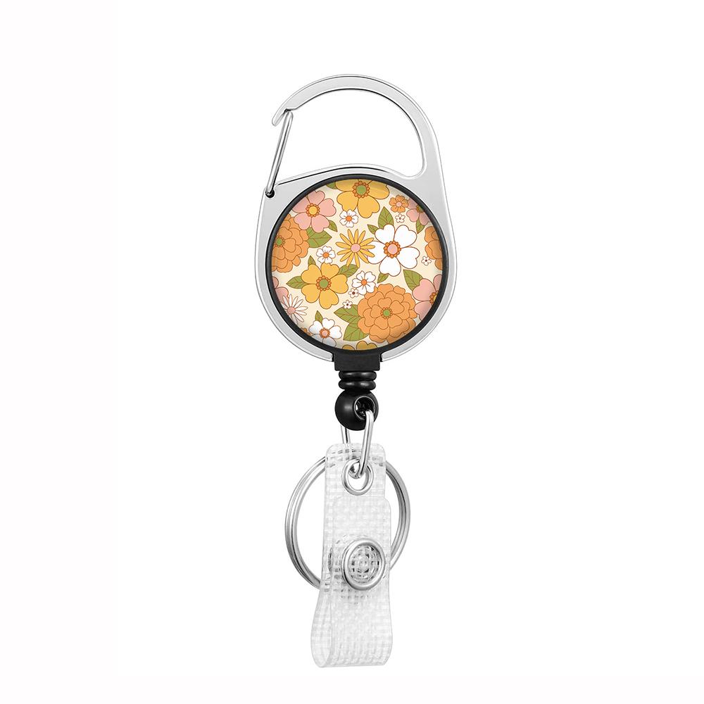 Plant Flowers Clip Lanyards ID Badge Holder Porta Credencial Lanyards Keychain Badge Reel Nurse Retractable Wholesale