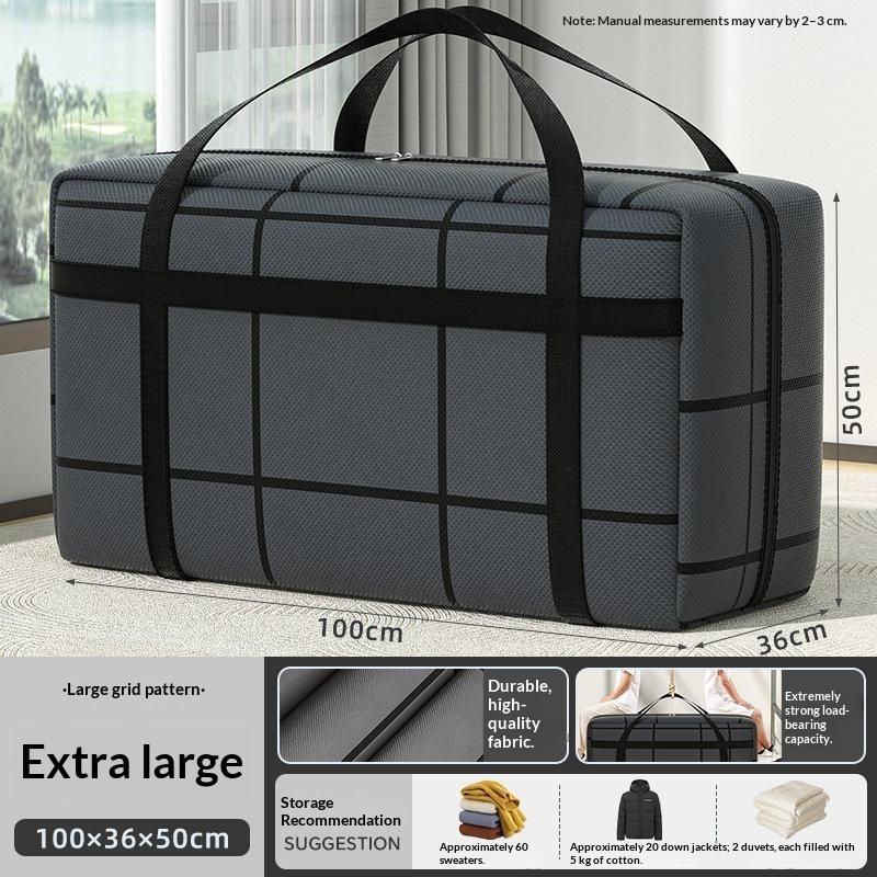Homefish 1Pc Large Capacity And Super Load-Bearing Black Composite Material Storage Bag, Dustproof And Moisture-Proof