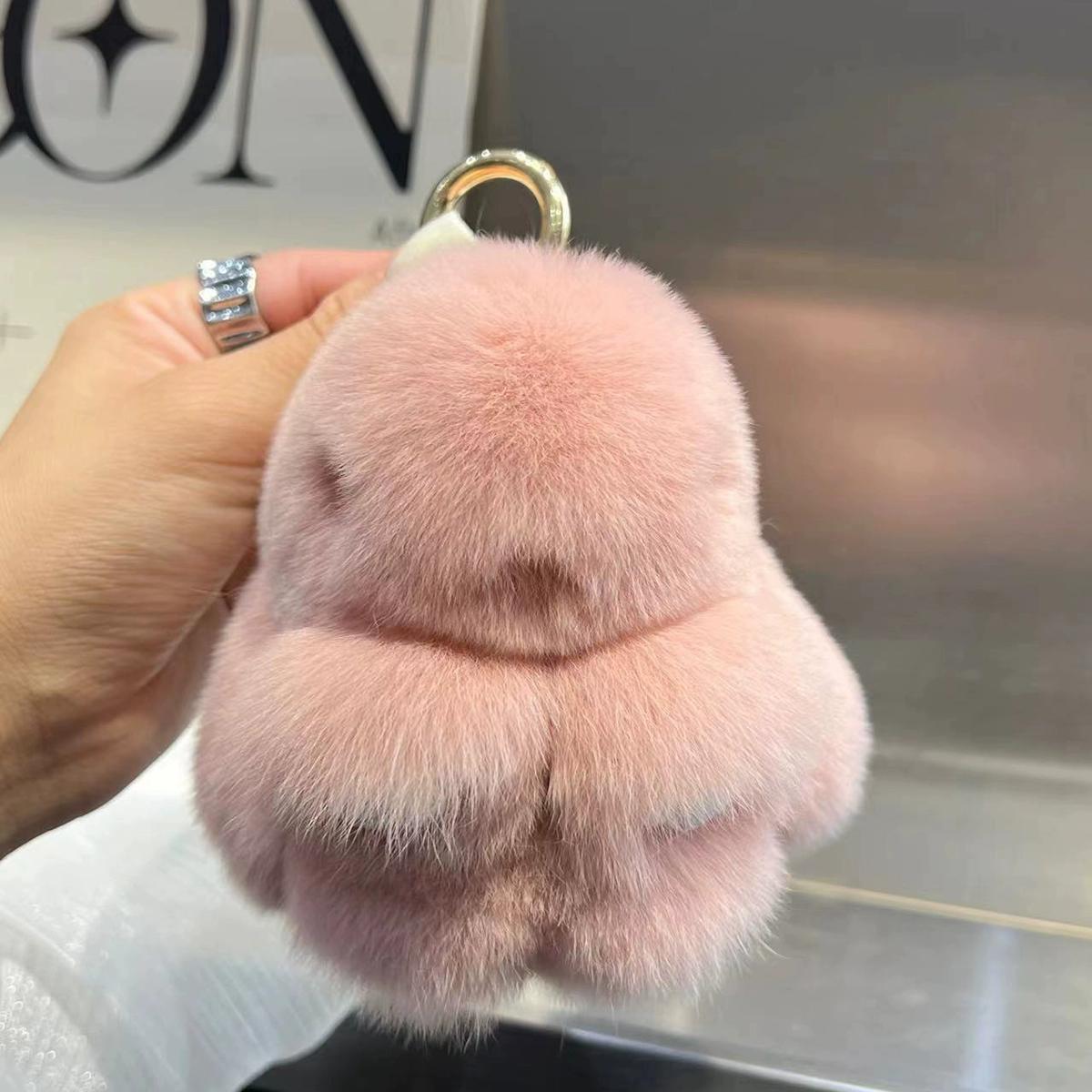 

Корейская милая кукла-кролик Рекс, брелок для ключей от машины, мини-сумка, плюшевый мертвый кулон-кролик