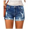 Women's High Waist Ripped Denim Shorts Distressed Rolled Hem Summer Casual Jean Shorts