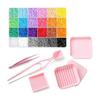 Iron Beads 24 Color Set 2.6mm Approximately 9600 Pieces Tweezers Included 6-piece Tool Set 5 Colors Iron Beads All Color Set Fuse Beads Tool Pink