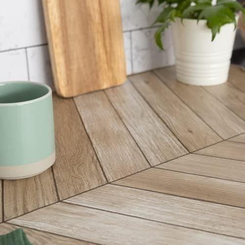 Film adhésif décoratif - d-c-fix - chevron bois chêne - 67cm x 200cm - imperméable - facile à poser