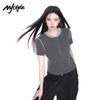 MJ STYLE Contrast Henley Collar Short Sleeve T-Shirt