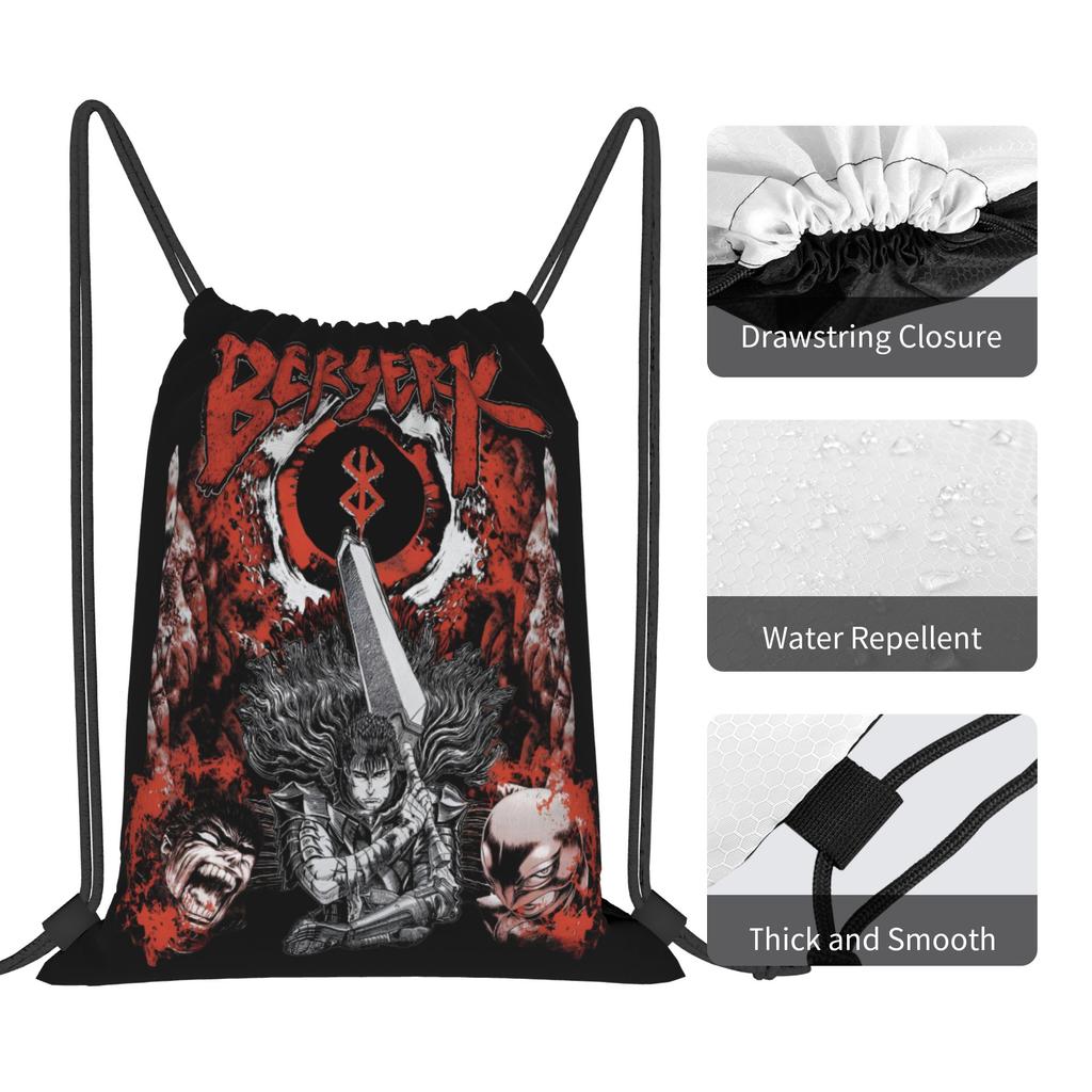 Custom B-Berserkes Drawstring Backpack Women Men Gym Sport Sackpack Foldable Supernatural Shopping Bag Sack