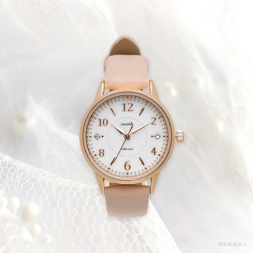 [Fieldwork] Women's Watch Analog Leather Strap Solar Rechargeable Pink SO Taeyang ASS179-2 BeigePinkGrayBrown