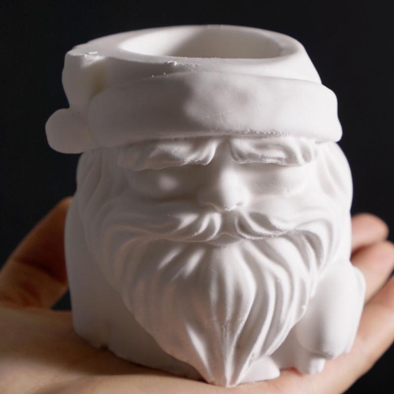 Santa Flower Pot Silicone Mold Christmas Candle Silicone Mould For Epoxy Resin Handmade Candle Soap Chocolate Baking