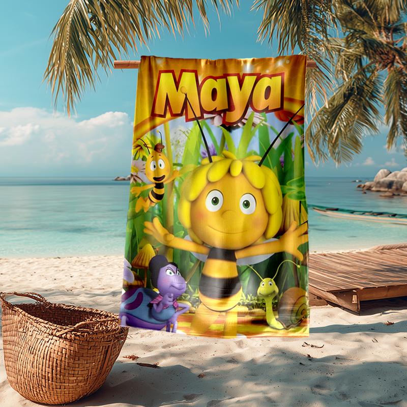 Ultra-Soft Beach Towel with Maya the Bee Theme,Ideal for Pool - Camping, Diving - Perfect Travel Essential, Vibrant Beach Towel.