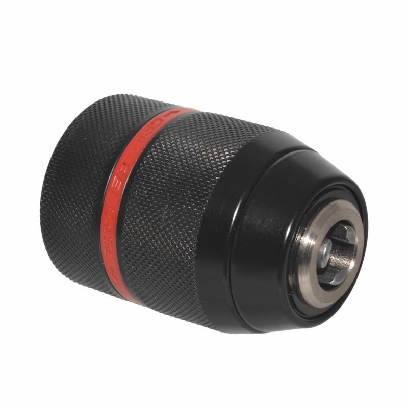 Red Stripe 1.5-13mm All-Metal Three-Jaw Electric Wrench Chuck with SDS and Hex Shank.