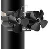 Heat Powered 8 Blade Wood Stove Fan, Flue Pipe Hanging Fireplace Fan for Home Wood Burning Stove Silent Indoor Stove Accessory Heat