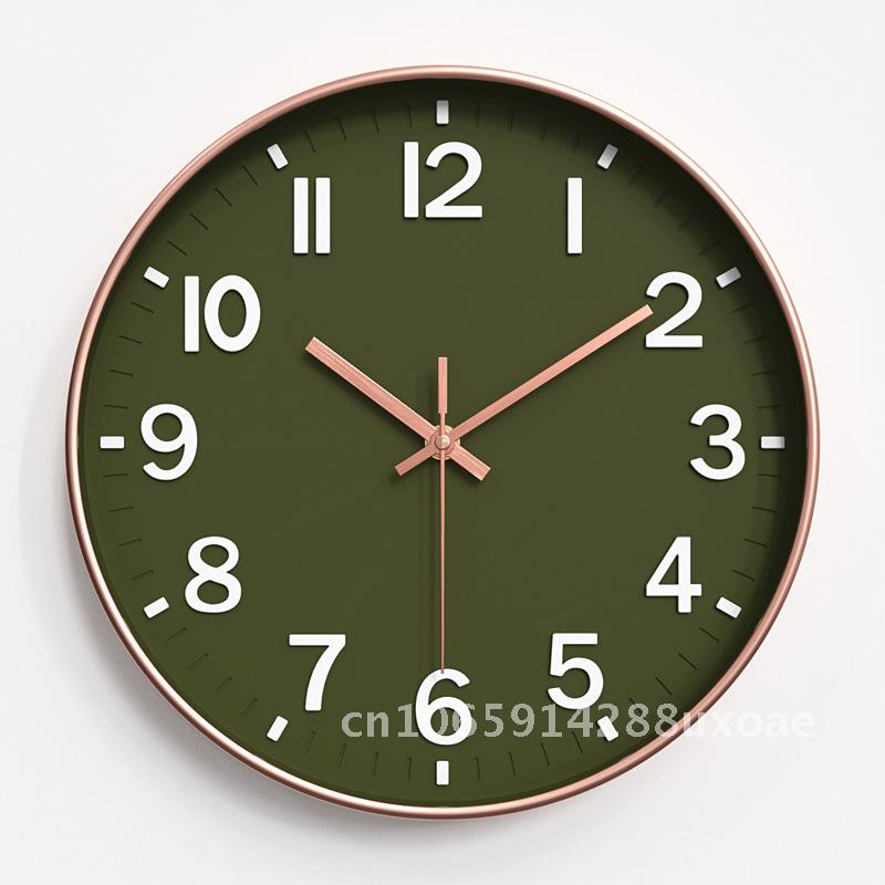 Woonkamerklok, moderne minimalistische huisklok, stille wandklok voor slaapkamer, ronde kwartsklok 30cm