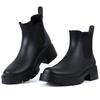 Fashion Crestar Damen Chelsea Combat Stiefel Outdoor Wasserdicht Knöchel Regenstiefel Damenmode Dicke Sohle Slip-on Klobige Blockabsatz Stiefel