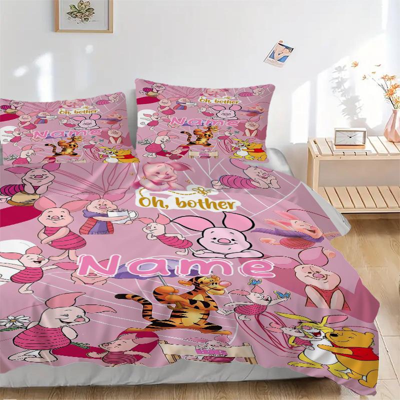 Custom Textile Pooh Rabbit Bedding 3 Piece Set HD Print Duvet Cover Pillowcases for Teens Adult Bedroom Decoration