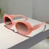 Oval Sunglasses Women  Stylish Gradient Multi-color Korean Style Casual Shades Trendy Luxury Brand Design Sun Glasses