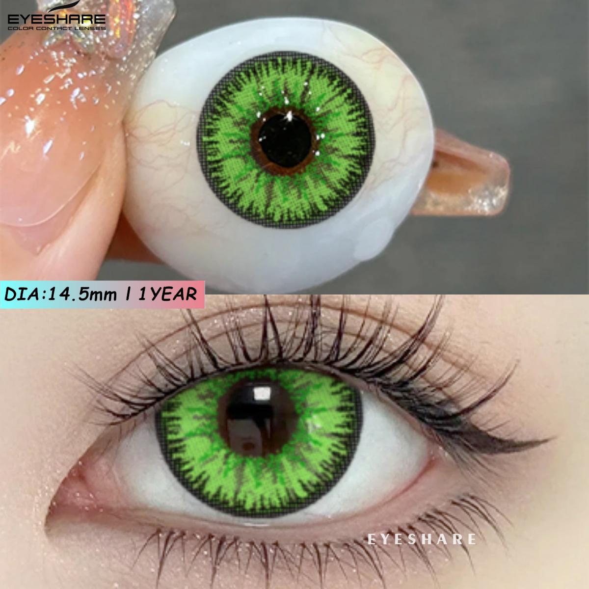 

EYESHARE Новые цветные контактные линзы для ролевых игр на Хэллоуин, синие очки с красным зрачком, розовые косметические линзы, цветные линзы для макияжа в стиле аниме, 1 пара