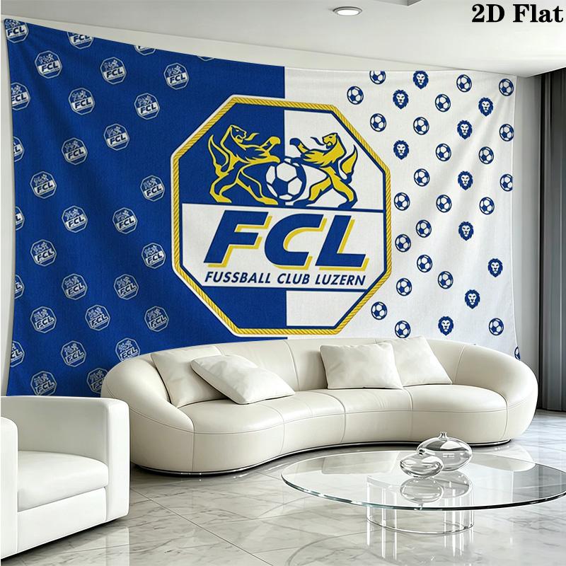 Luzern FC Wall Tapestry Aesthetic Wall Hanging Printed Fabric Blanket Decorative Tapestries for Bedroom Living Room Home Decor